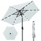 Best Choice Products 7.5ft Outdoor Solar Patio Umbrella for Deck, Pool w/ Tilt, Crank, LED Lights